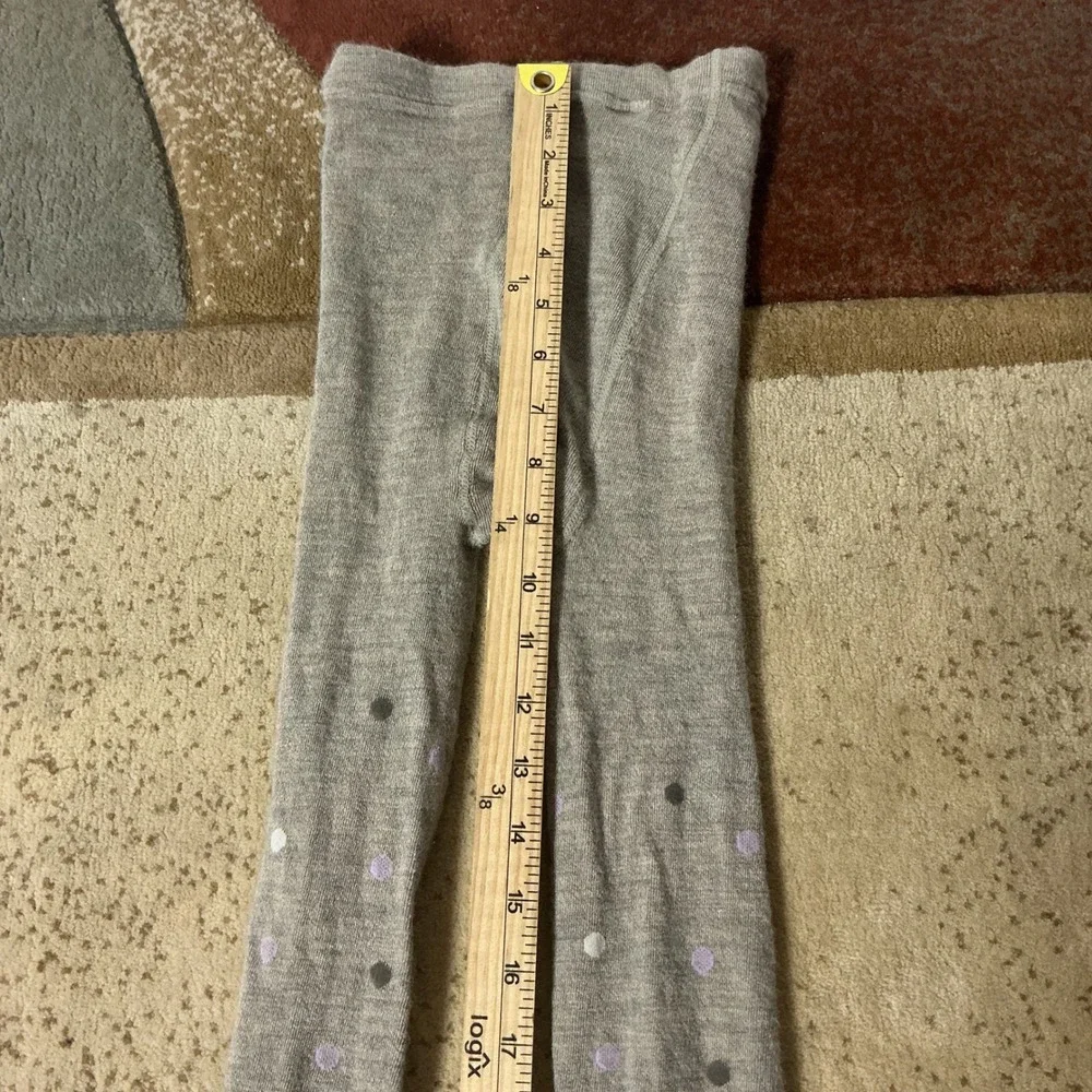 Smartwool Merino Wool Polka Dot Tights Kids Sz M Gray Thermal Footed Warm Layer